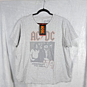 AC/DC Band T-Shirt Gray Highway to Hell '79 Womens Size XL New With Tags